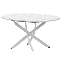 Стол раздвижной Геометрия 2 Обеденные столы в пластике Геометрия 2 1000+300 (Н-3783) Азул/Белый муар