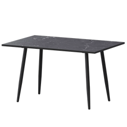 Стол нераздвижной Бетта Обеденные столы в пластике Бетта 1200 Даркстоун/Черный муар