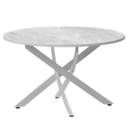 Стол нераздвижной Геометрия Обеденные столы в пластике Геометрия 900 (Н-3823) Лавант/Белый муар