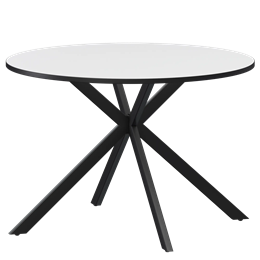 Стол нераздвижной Грань Обеденные столы в пластике Грань 900 (Н-3824) Супер Белый/Черный муар