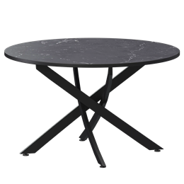 Стол нераздвижной Геометрия Обеденные столы в пластике Геометрия 900 (Н-3823) Даркстоун/Черный муар