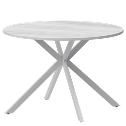 Стол нераздвижной Грань Обеденные столы в пластике Грань 900 (Н-3824) Фрост/Белый муар