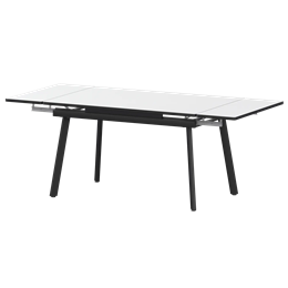 Стол раздвижной Гранд Обеденные столы в пластике Гранд 1200+300+300 (Н-3778) Супер Белый/Черный муар