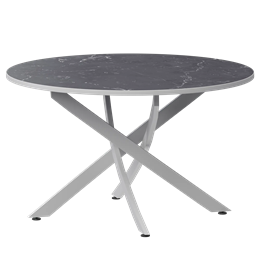 Стол нераздвижной Геометрия Обеденные столы в пластике Геометрия 900 (Н-3823) Даркстоун/Белый муар