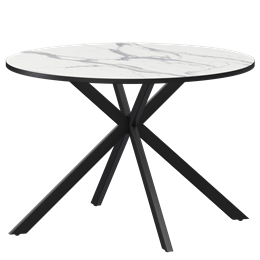 Стол нераздвижной Грань 2 Обеденные столы в пластике Грань 2 1000 (Н-3879) Мрамор Белый/Черный муар
