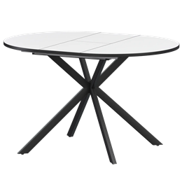 Стол раздвижной Грань 2 Обеденные столы в пластике Грань 2 1000+300 (Н-3783) Супер Белый/Черный муар