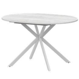 Стол раздвижной Грань 2 Обеденные столы в пластике Грань 2 1000+300 (Н-3783) Фрост/Белый муар