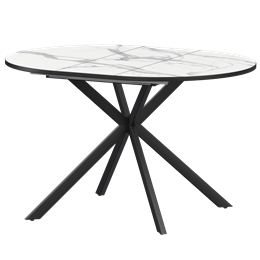 Стол раздвижной Грань 2 Обеденные столы в пластике Грань 2 1000+300 (Н-3783) Мрамор Белый/Черный муар