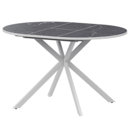 Стол раздвижной Грань Обеденные столы в пластике Грань 900+300 (Н-3784) Даркстоун/Белый муар