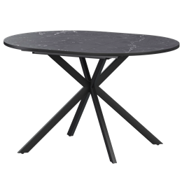 Стол раздвижной Грань Обеденные столы в пластике Грань 900+300 (Н-3784) Даркстоун/Черный муар