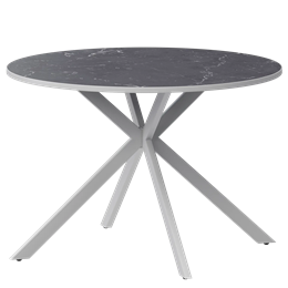 Стол нераздвижной Грань Обеденные столы в пластике Грань 900 (Н-3824) Даркстоун/Белый муар