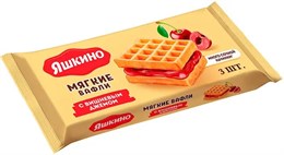 Вафли ЯШКИНО мягкие с вишнёвым джемом, 120 г. Вафли ЯШКИНО мягкие с вишнёвым джемом, 120 г.