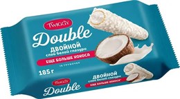 Вафельные трубочки TWIGGY, Double с кокосом в белом шоколаде, 185 г