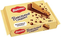 Вафельный сэндвич ЯШКИНО с шоколадной начинкой, 180 г