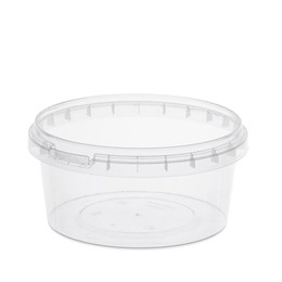 Банка с крышкой 500 мл, пластиковая под пресервы с контрольным замком, диаметр 122 мм, ВЗЛП, 1215КП