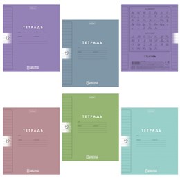 Тетрадь обложка пластик, 12 л., линия, HATBER, Color Set (микс в спайке), 092026, 12Т5В2пл