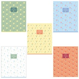 Тетрадь А5 48 л., HATBER, скоба, клетка, обложка картон, тиснение, Цветочный орнамент (микс), 092867, 48Т5тВ1