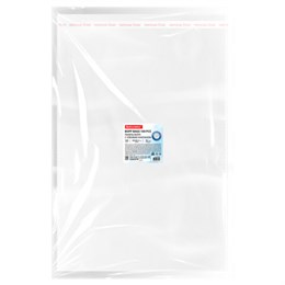 Пакеты БОПП с клеевым клапаном, КОМПЛЕКТ 100 штук, 40х60 + 4 см, 30 мкм, с усиленным швом, BRAUBERG, 700412