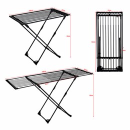 Сушилка напольная для белья раскладная, 3 зоны сушки, 20 метров, LAIMA HOME DUO SLIDING BLACK, 700469