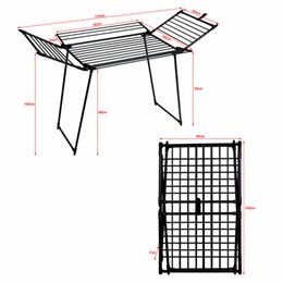 Сушилка напольная для белья раскладная, 5 зон сушки, 25 метров, LAIMA HOME MEGA BLACK, 700471