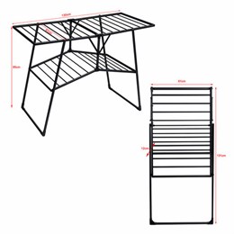 Сушилка напольная для белья раскладная, 4 зоны, 2 уровня, 22 метра, LAIMA HOME QUATRO BLACK, 700475