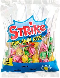 Карамель на палочке "Strike" кислый kiss, 565 г
