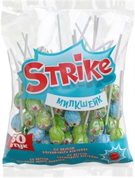 Карамель на палочке "Strike" Милкшейк, 565 г