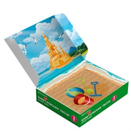 Песок для лепки кинетический, цвет песочный, 3000 г, коробка-песочница, формочки, ПИФАГОР, 666008