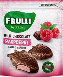 Конфеты "O'Zera" Frulli суфле малины в шоколаде, 125 г