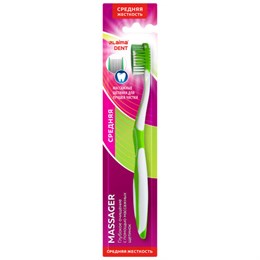 Зубная щетка средней жесткости, LAIMA DENT, "MASSAGER", с массажными щетинками, 609318