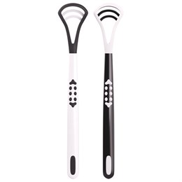 Скребок для языка двусторонний, КОМПЛЕКТ 2шт., с зубчиками и удобной ручкой, пластик, LAIMA DENT, 609412