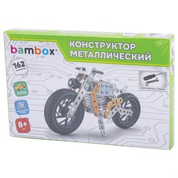 Конструктор металлический "Мотоцикл", с подвижными деталями, 162 элемента, BAMBOX, ко, 666364