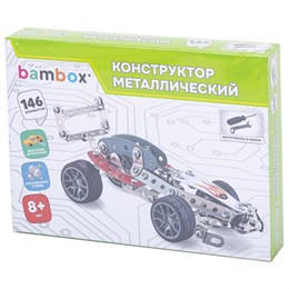 Конструктор металлический "Гоночный болид", с подвижными деталями, 146 элементов, BAMBOX, 666365