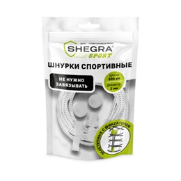 Шнурки круглые спортивные с фиксатором, 100 см, цвет БЕЛЫЙ, SHEGRA, 701720