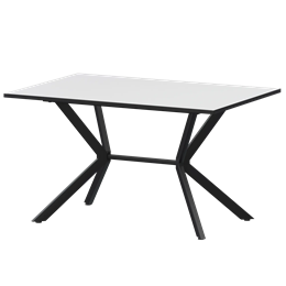 Стол нераздвижной Сириус Обеденные столы в пластике Сириус 1200 (Н-3825) Супер Белый/Черный муар