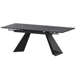 Стол раздвижной Дуэт Обеденные столы в пластике Дуэт 1400х800+300 (Н-3829) Даркстоун/Черный муар