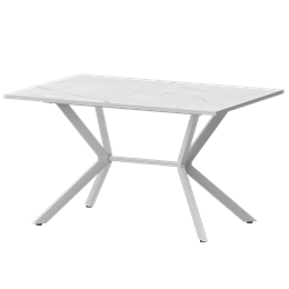 Стол нераздвижной Сириус Обеденные столы в пластике Сириус 1200 (Н-3825) Азул/Белый муар