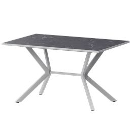 Стол нераздвижной Сириус Обеденные столы в пластике Сириус 1200 (Н-3825) Даркстоун/Белый муар