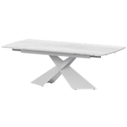 Стол раздвижной Модерн Обеденные столы в пластике Модерн 1400х945+300 (Н-3833) Фрост/Белый муар