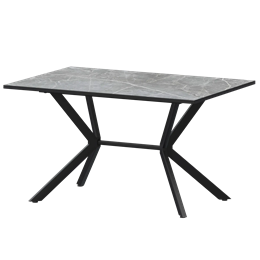 Стол нераздвижной Сириус Обеденные столы в пластике Сириус 1200 (Н-3825) Фаерстоун/Черный муар