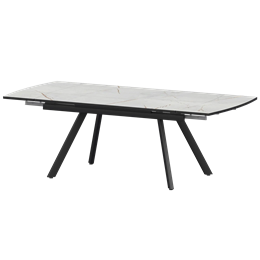 Стол раздвижной Фаворит Обеденные столы в пластике Фаворит 1400+300 (Н-3791) Серый Каспий/Черный муар