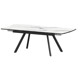 Стол раздвижной Фаворит Обеденные столы в пластике Фаворит 1400+300 (Н-3791) Мрамор Белый/Черный муар