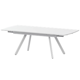 Стол раздвижной Фаворит Обеденные столы в пластике Фаворит 1400+300 (Н-3791) Супер Белый/Белый муар