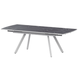 Стол раздвижной Фаворит Обеденные столы в пластике Фаворит 1400+300 (Н-3791) Даркстоун/Белый муар