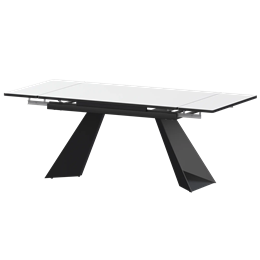 Стол раздвижной Дуэт Обеденные столы в пластике Дуэт 1200х800+300 (Н-3828) Супер Белый/Черный муар