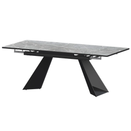 Стол раздвижной Дуэт Обеденные столы в пластике Дуэт 1400х800+300 (Н-3829) Фаерстоун/Черный муар