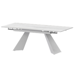 Стол раздвижной Дуэт Обеденные столы в пластике Дуэт 1200х800+300 (Н-3828) Фрост/Белый муар