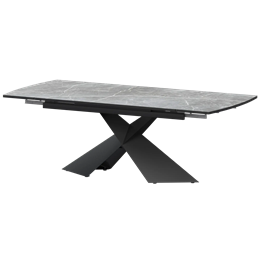 Стол раздвижной Модерн Обеденные столы в пластике Модерн 1400х800+300 (Н-3832) Фаерстоун/Черный муар