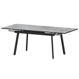 Стол раздвижной Гранд Обеденные столы в пластике Гранд 1400+300+300 (Н-3799) Фаерстоун/Черный муар