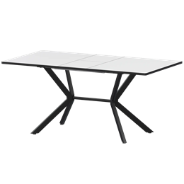 Стол раздвижной Сириус Обеденные столы в пластике Сириус 1200+300 R20 (Н-3831) Супер Белый/Черный муар